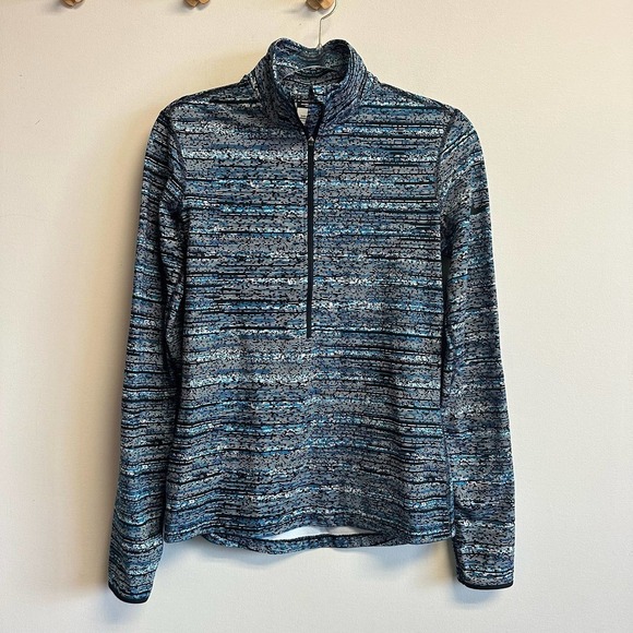 Nike Pro Dri-fit Athletic Top 1/2 Zip Striped Printed Pullover Blue Size Medium - Picture 6 of 12